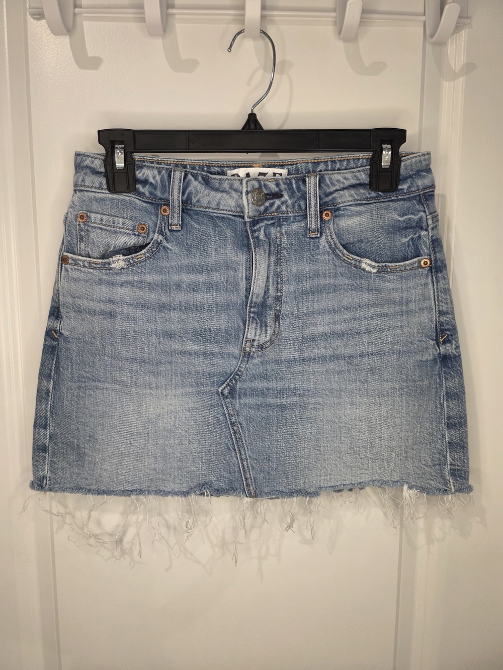 Daze Malibu Distressed Cutoff Denim Mini Skirt